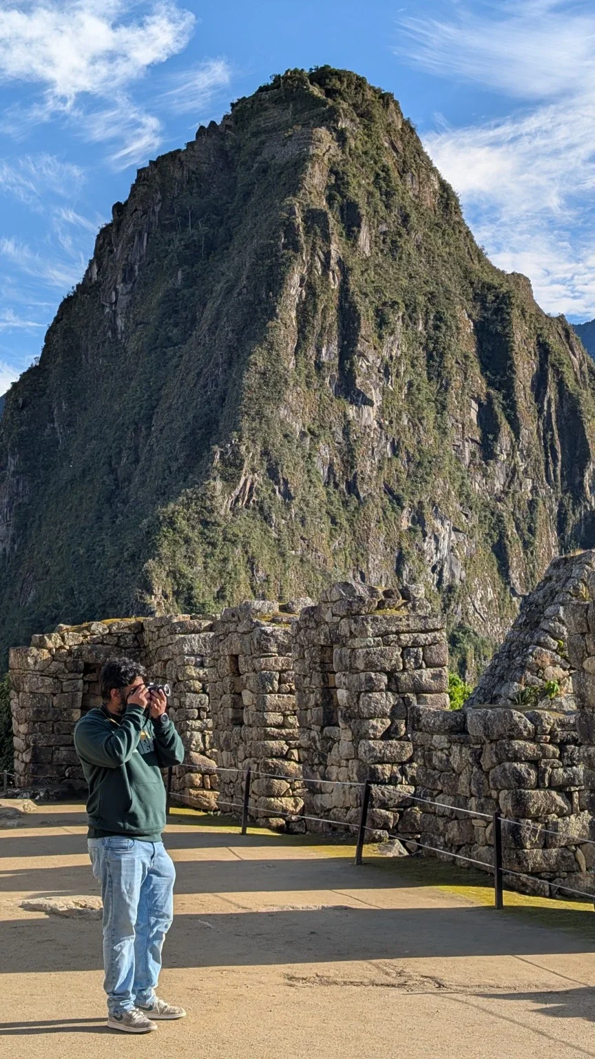 Sid Chadha photographing Huayna Picchu at Machu Picchu